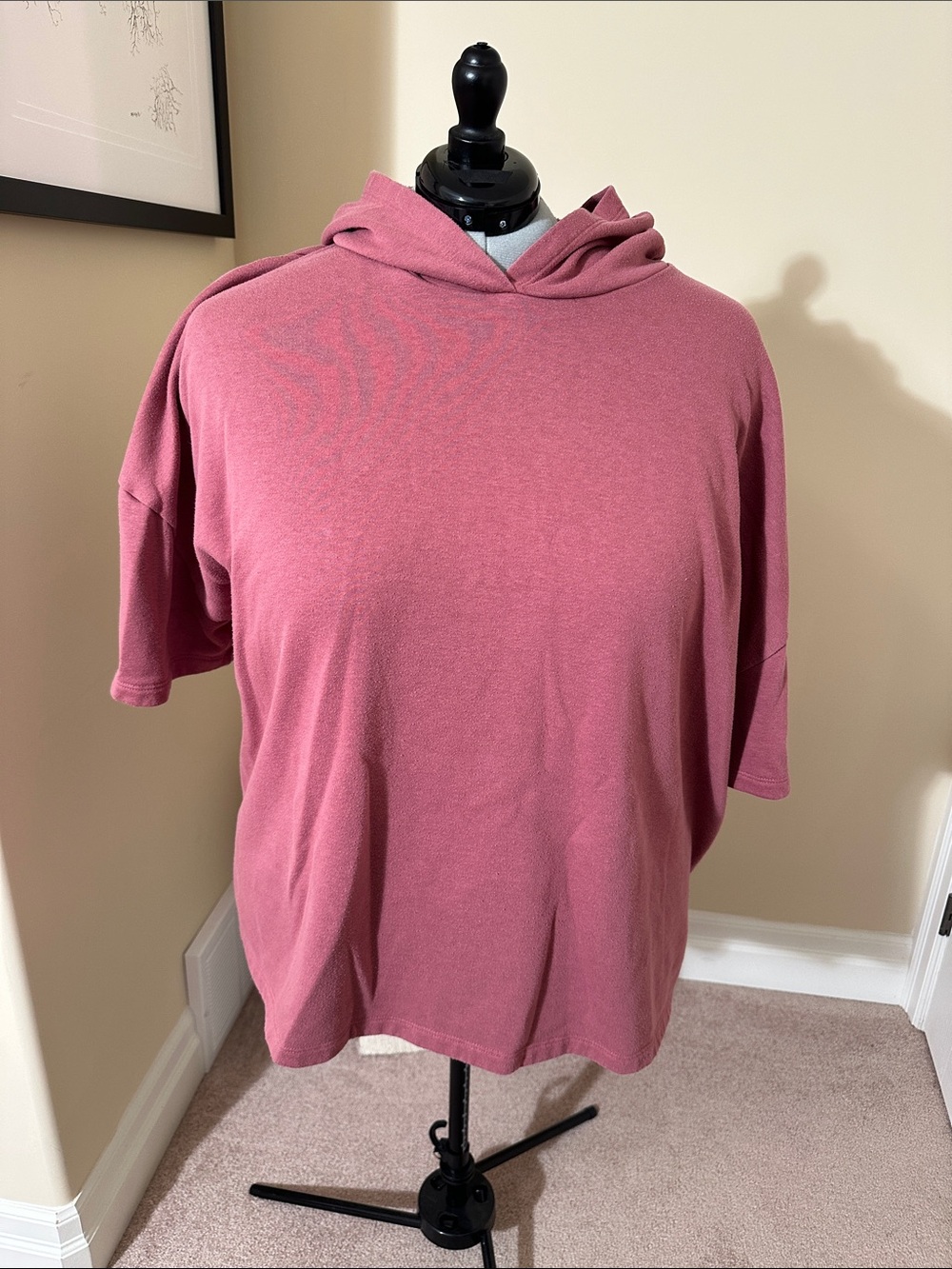 Womenβs Short-Sleeve Hoodie in Rose